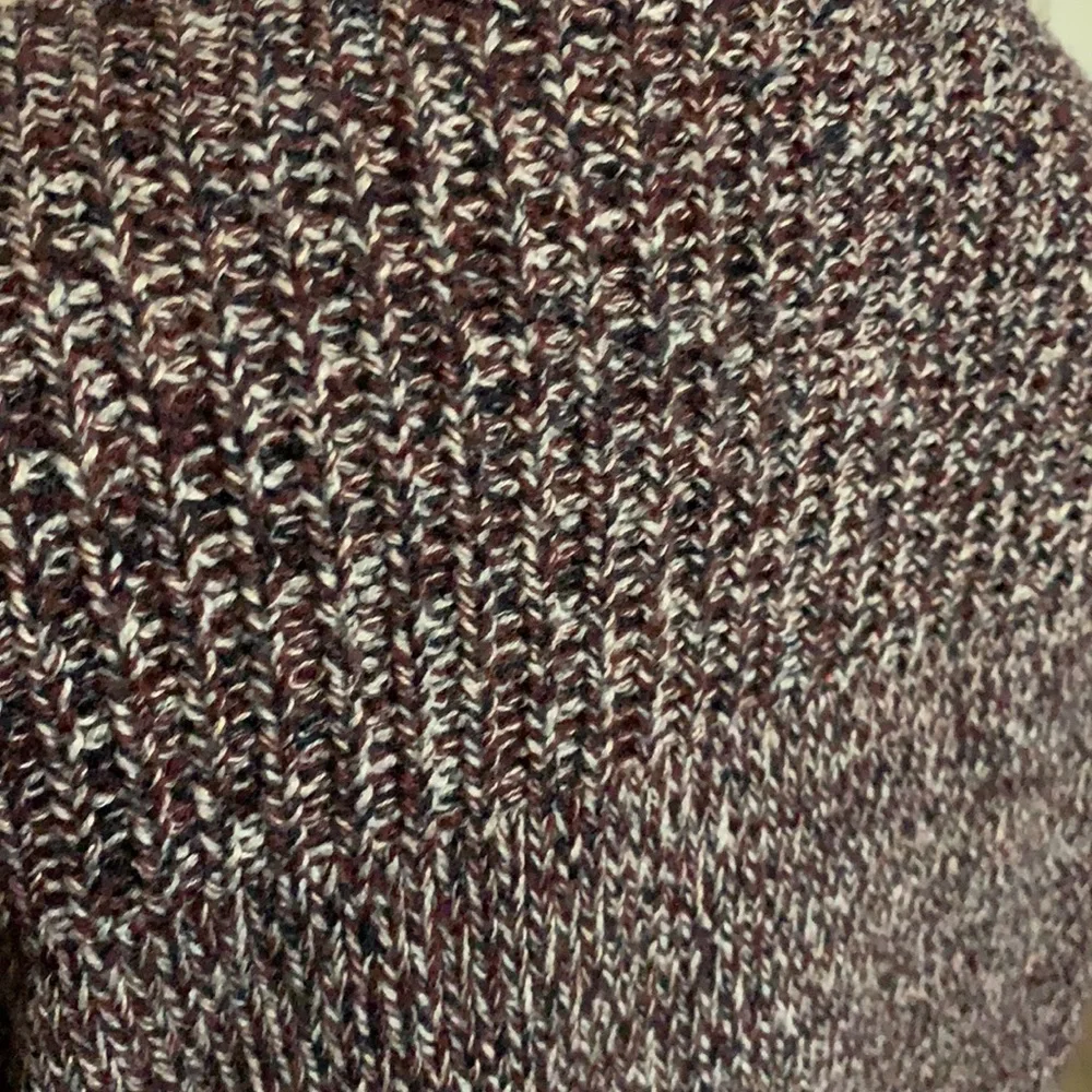 Tom Tailor deep purple plum marled pullover button up sweater